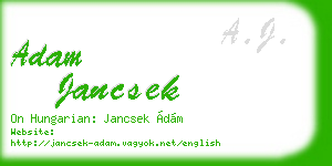 adam jancsek business card